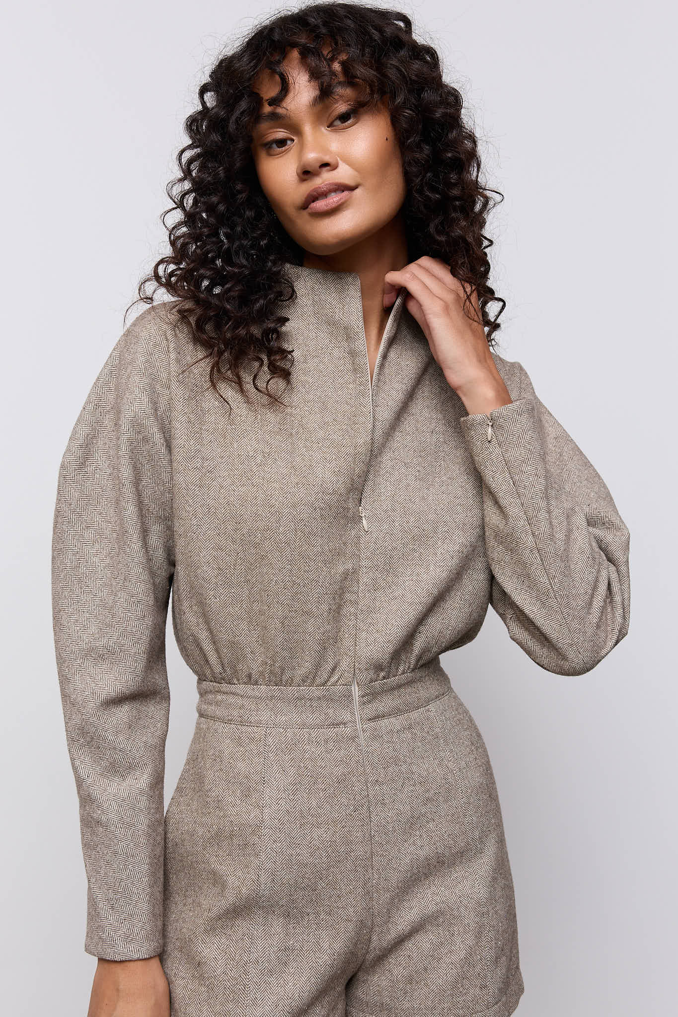 Wool Mix Tweed Playsuit