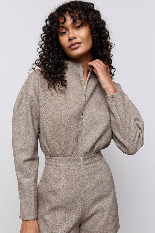 Wool Mix Tweed Playsuit
