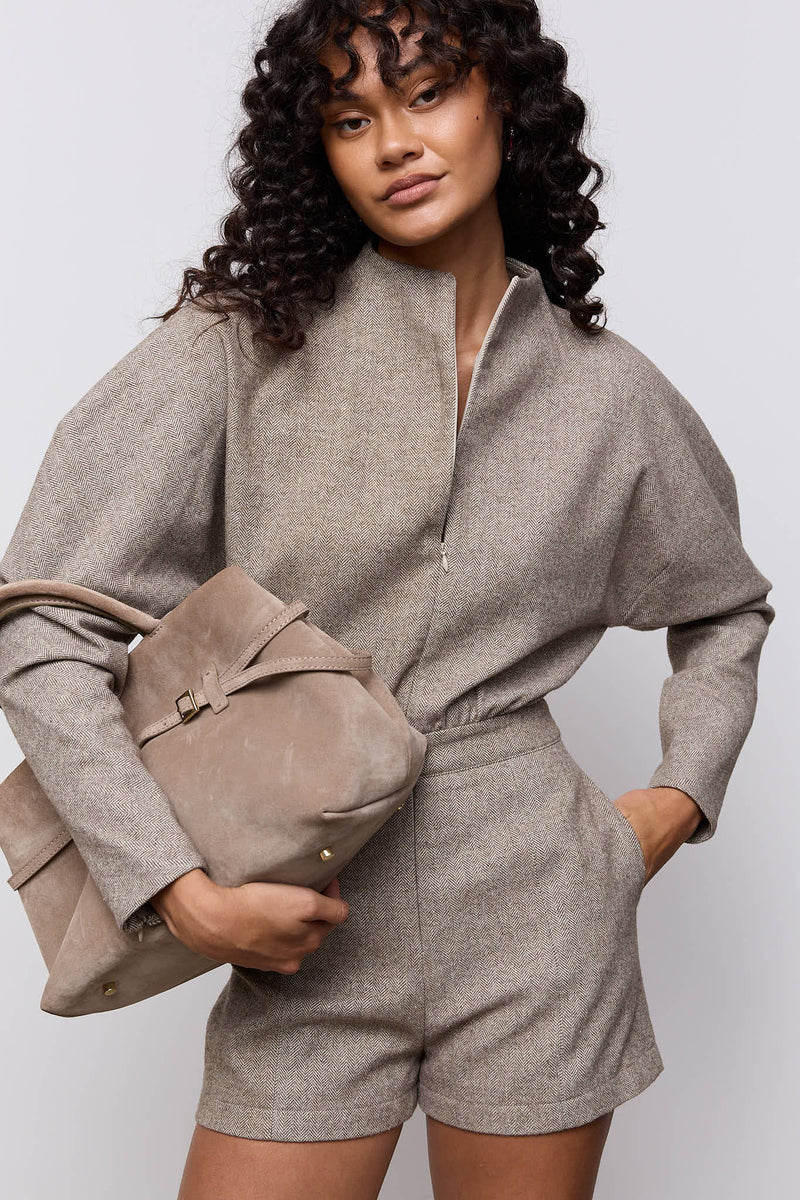Wool Mix Tweed Playsuit