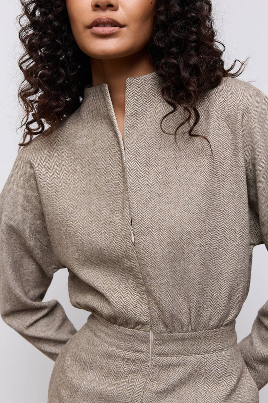 Wool Mix Tweed Playsuit