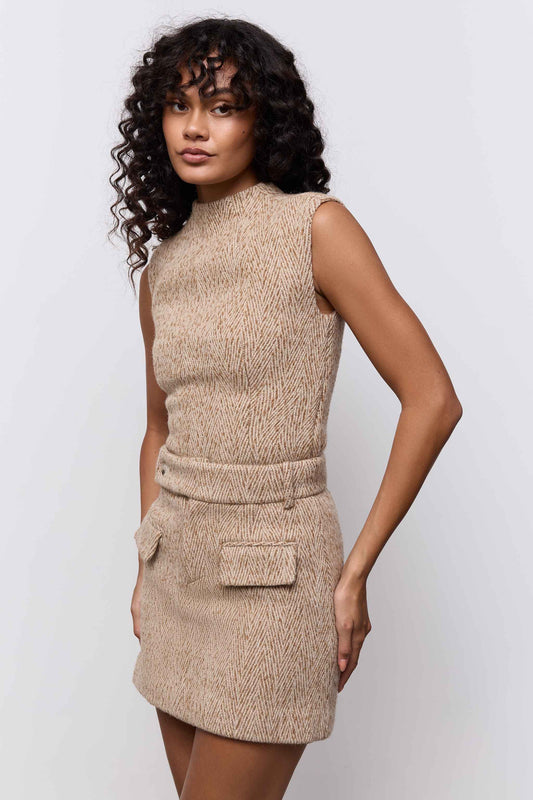 Wool Mix Tweed Mini Skirt