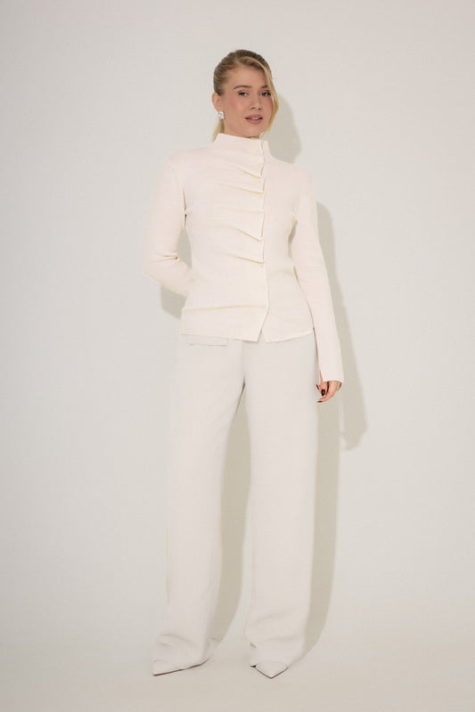 Wool Pleated Top