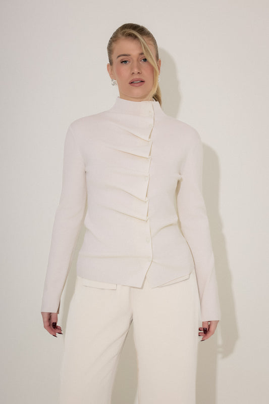 Wool Pleated Top