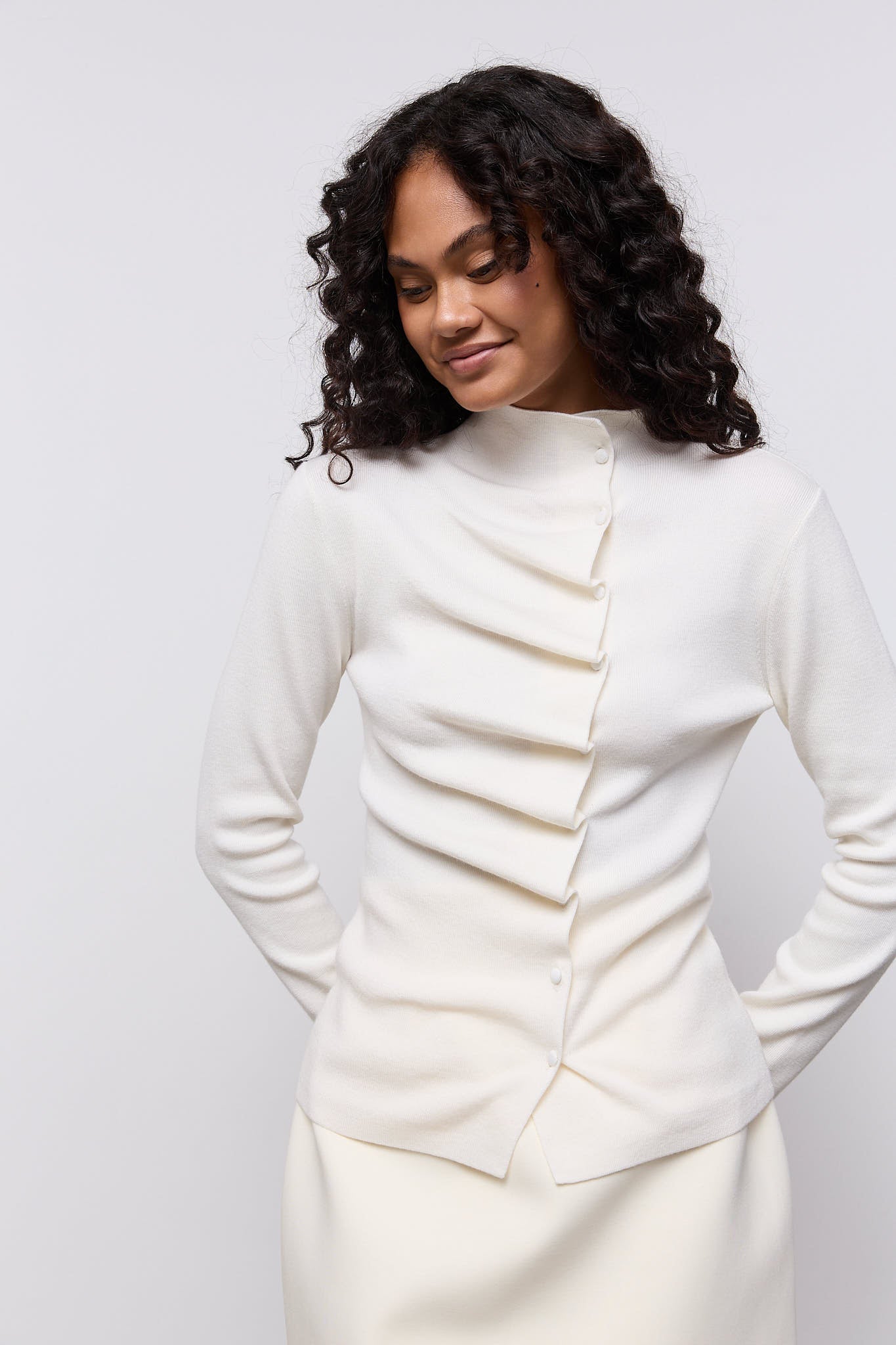Wool Pleated Top