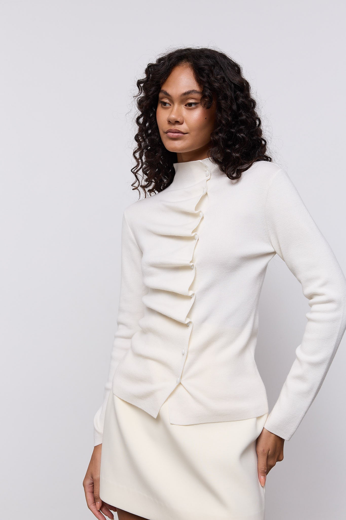 Wool Pleated Top