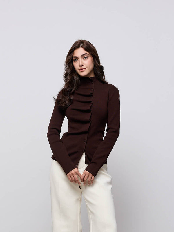 Wool Pleated Top