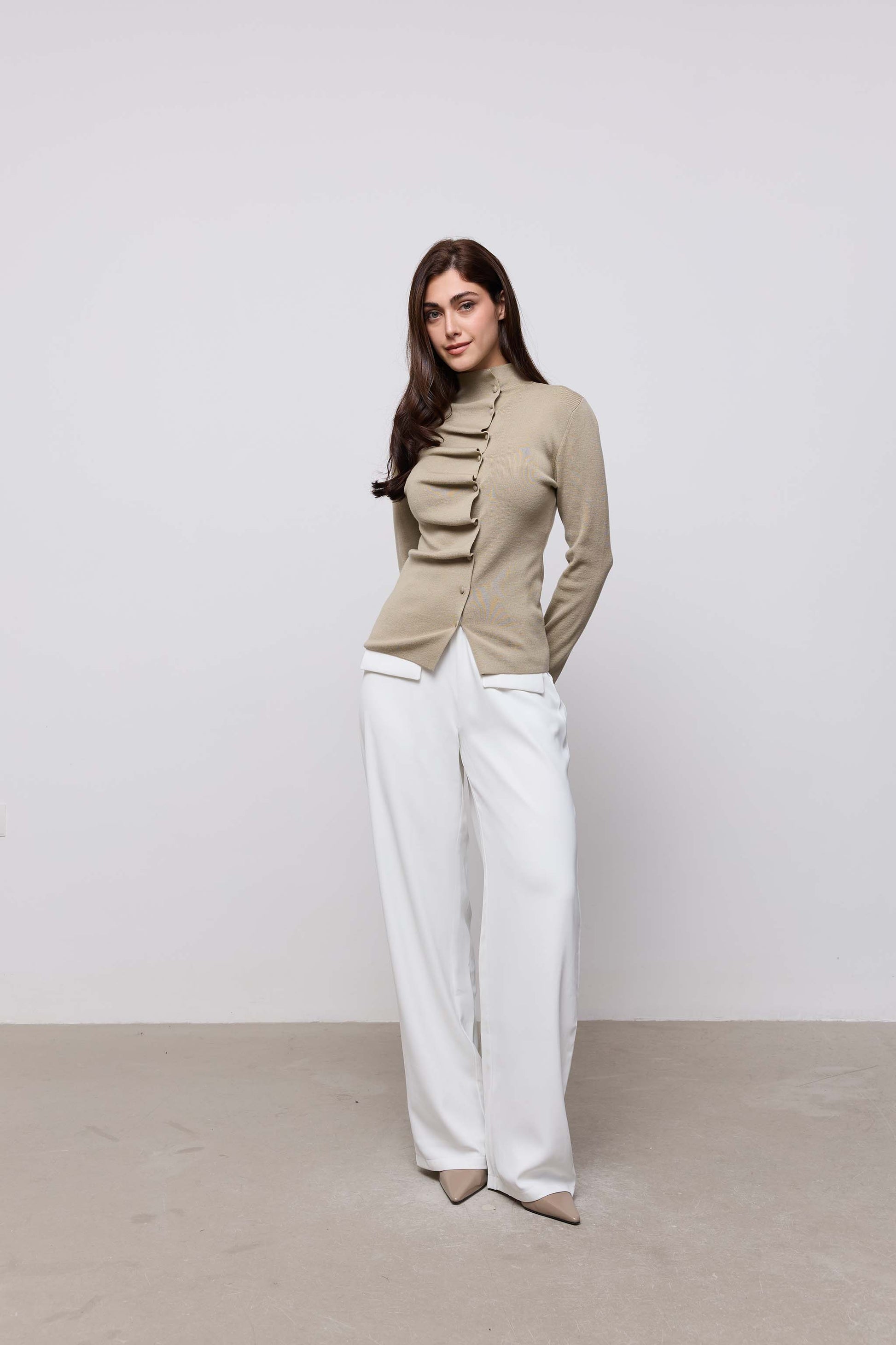 Wool Pleated Top