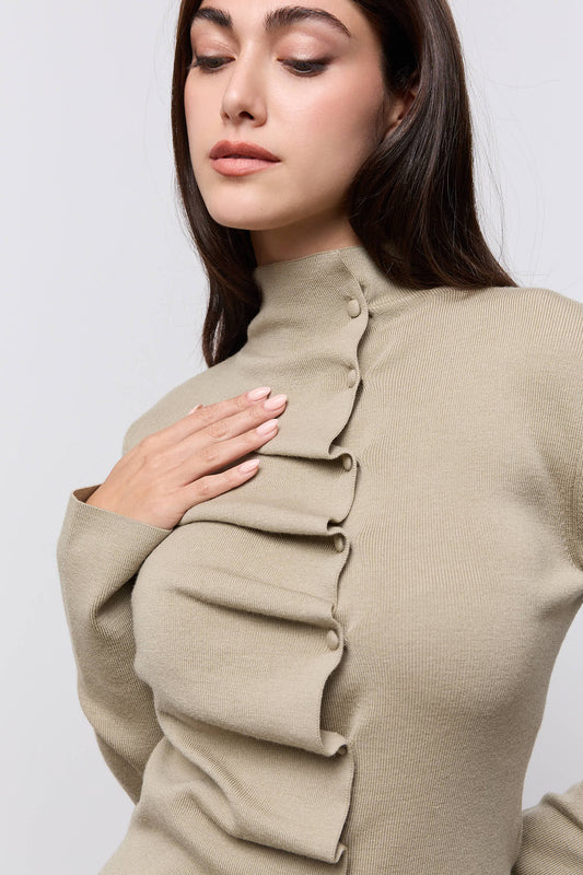 Wool Pleated Top
