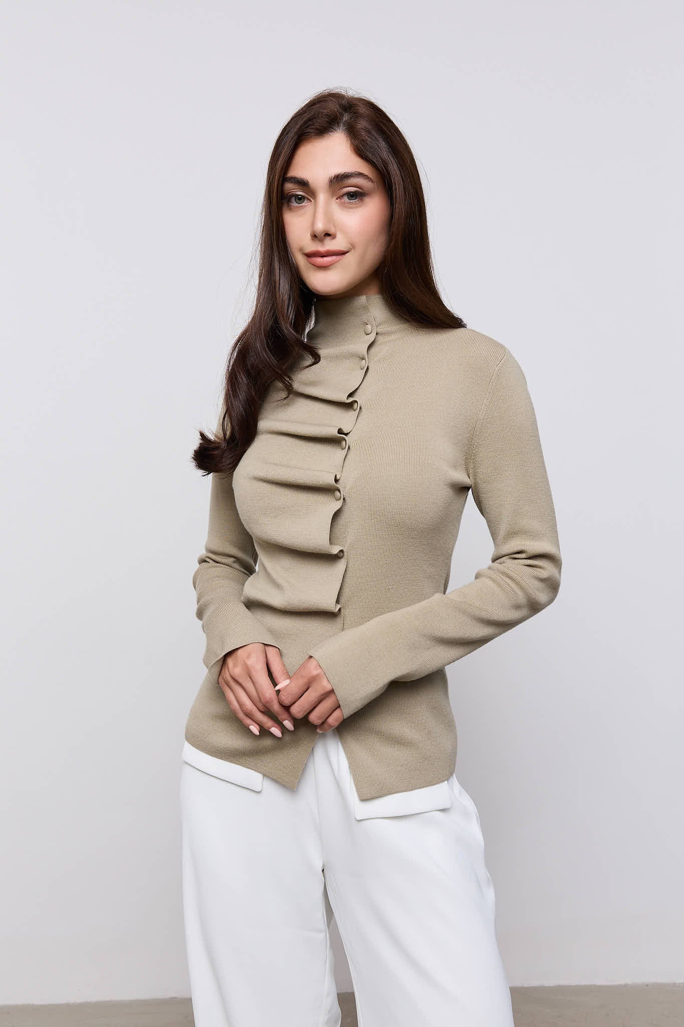 Wool Pleated Top