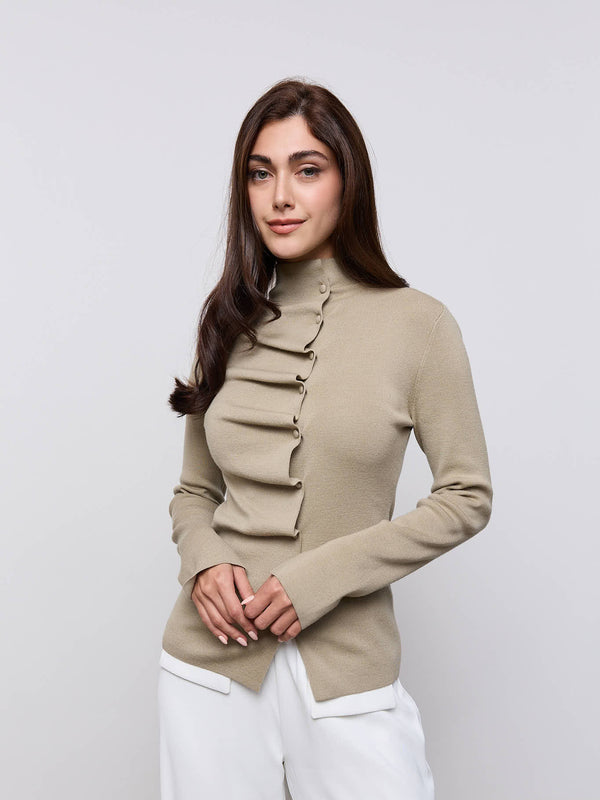 Wool Pleated Top
