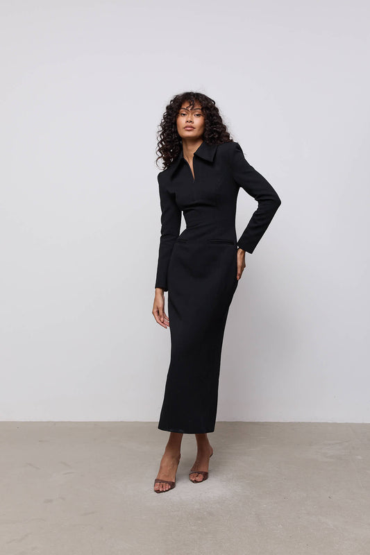 Zip Detail Midi Dress