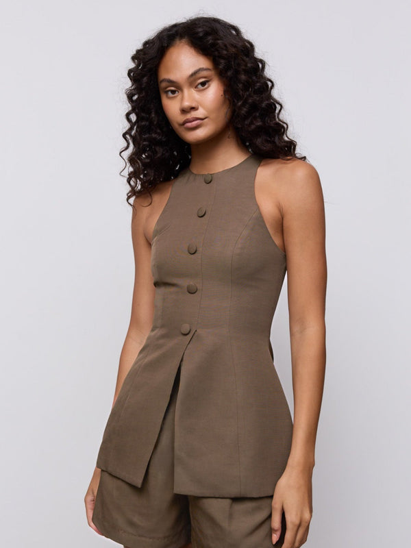 Linen Mix Waistcoat