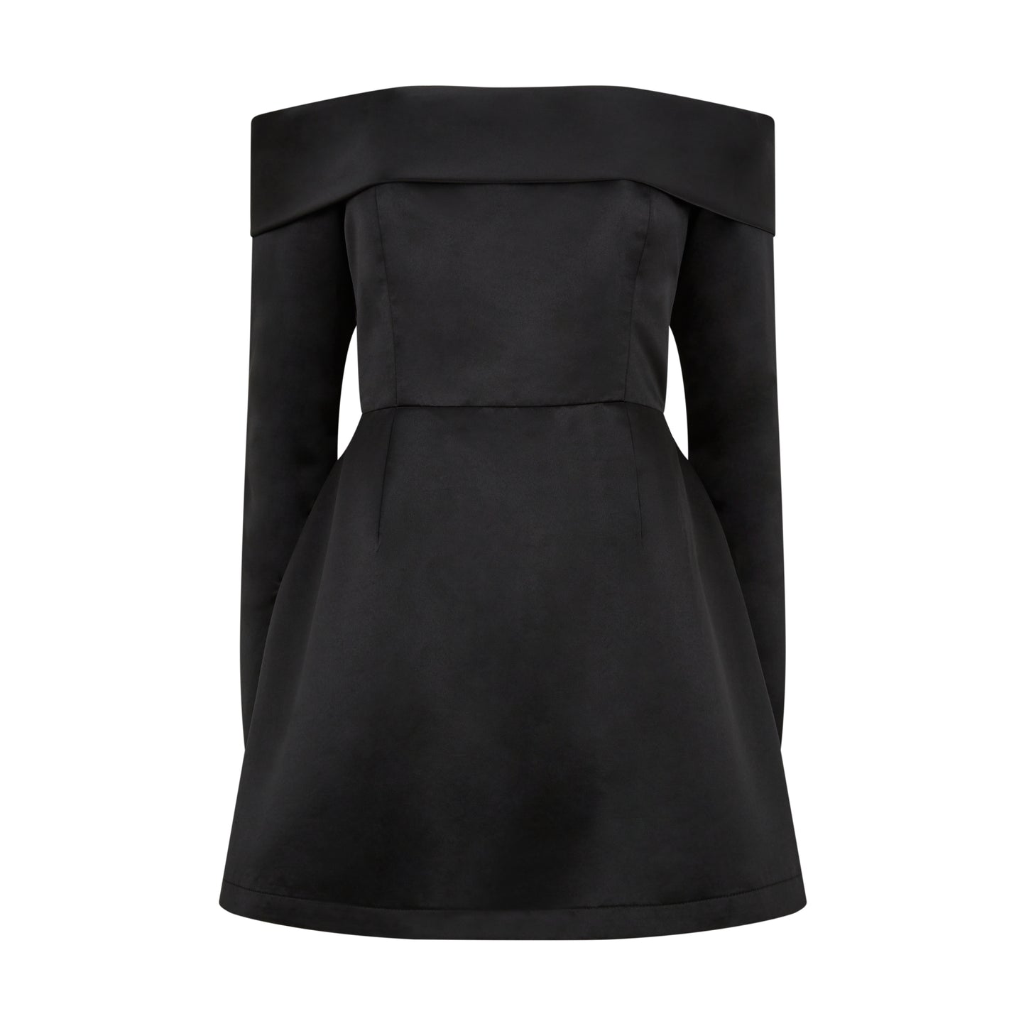 Satin Bardot Mini Dress