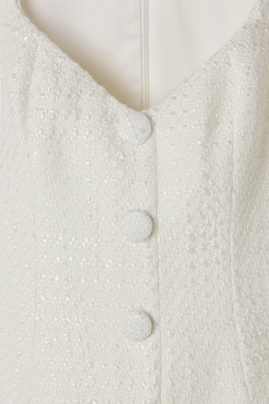 Bouclé Button Mini Dress