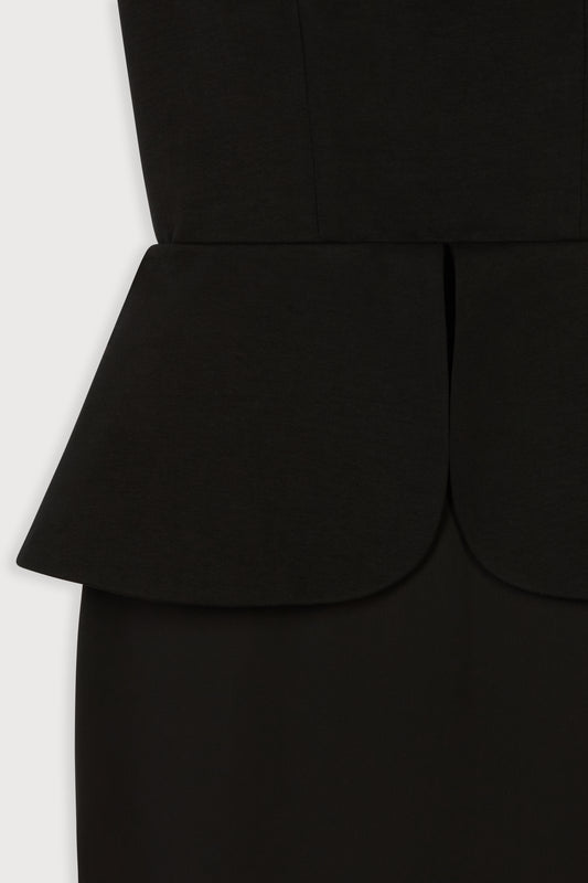 Cap Sleeve Peplum Gown