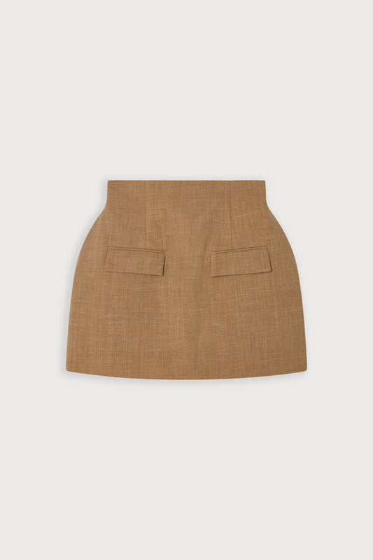 Checked Wool Mix Mini Skirt