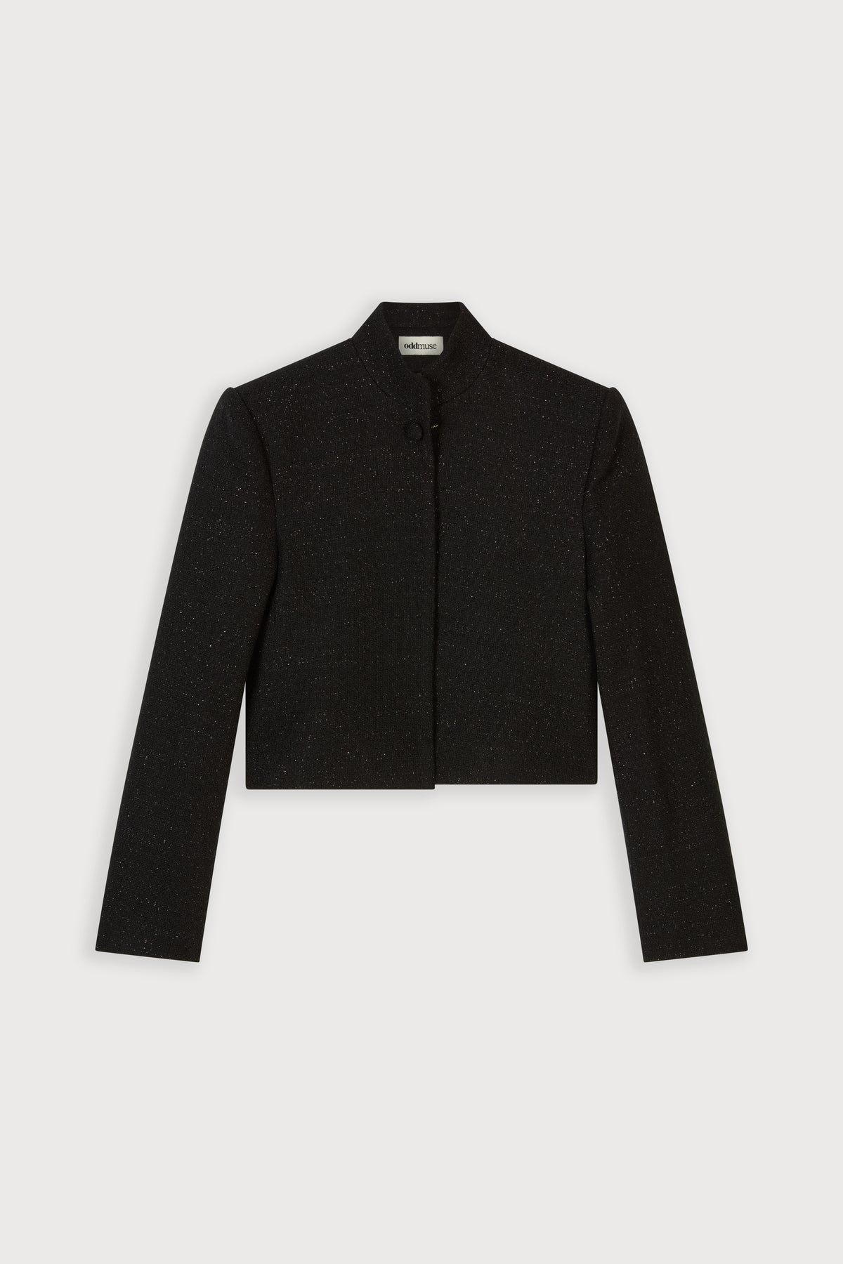 Collarless Tweed Jacket
