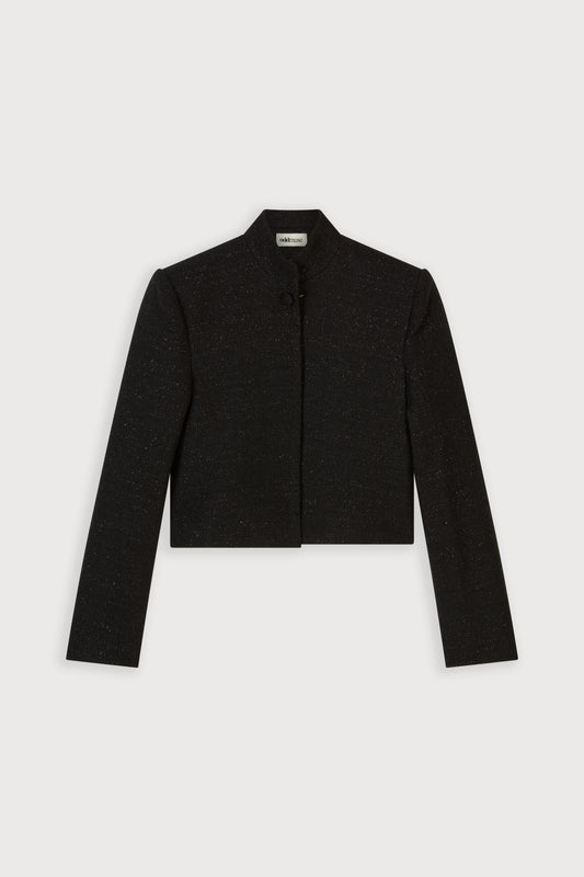 Collarless Tweed Jacket