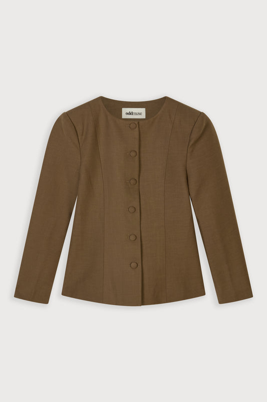 Cotton Mix Button Jacket