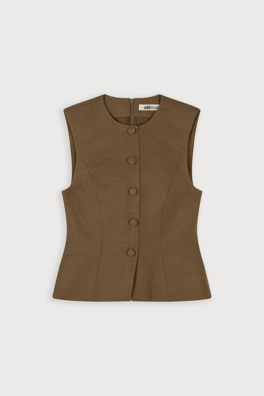 Cotton Mix Button Waistcoat