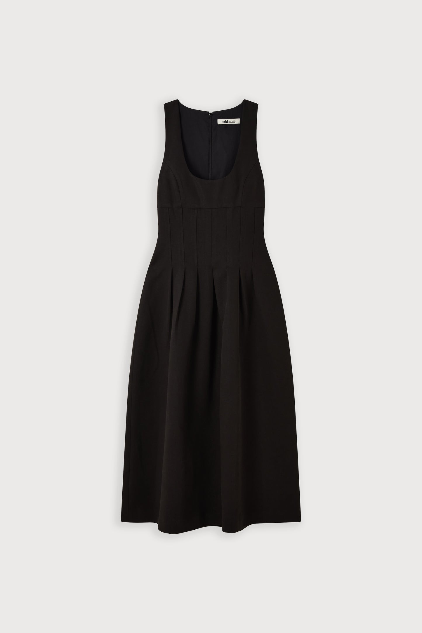 Cotton Mix Cinched Midi Dress