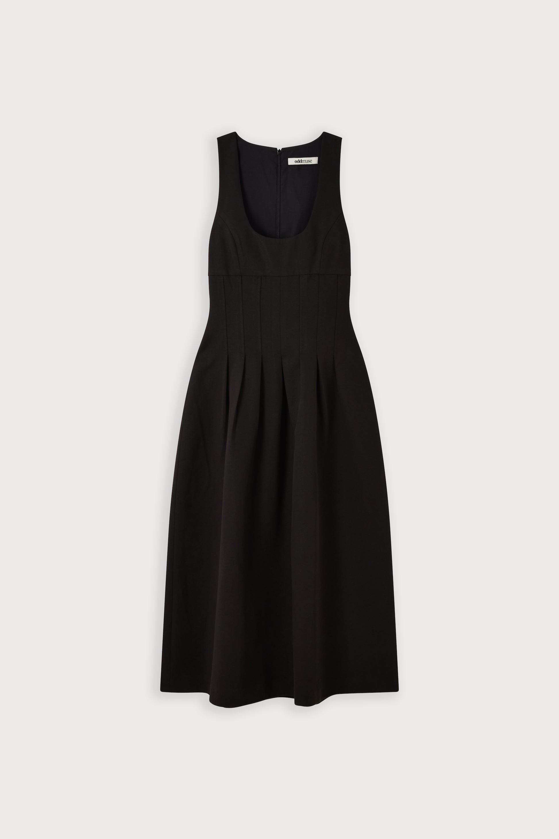 Cotton Mix Cinched Midi Dress