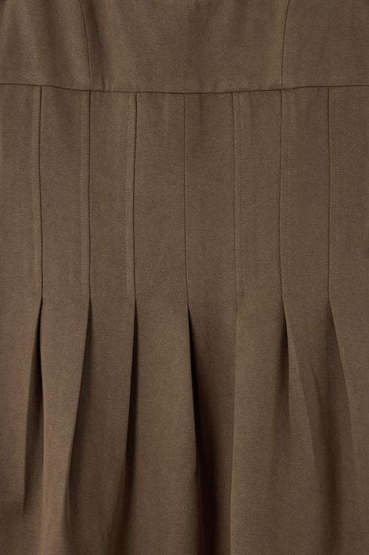 Cotton Mix Cinched Midi Dress