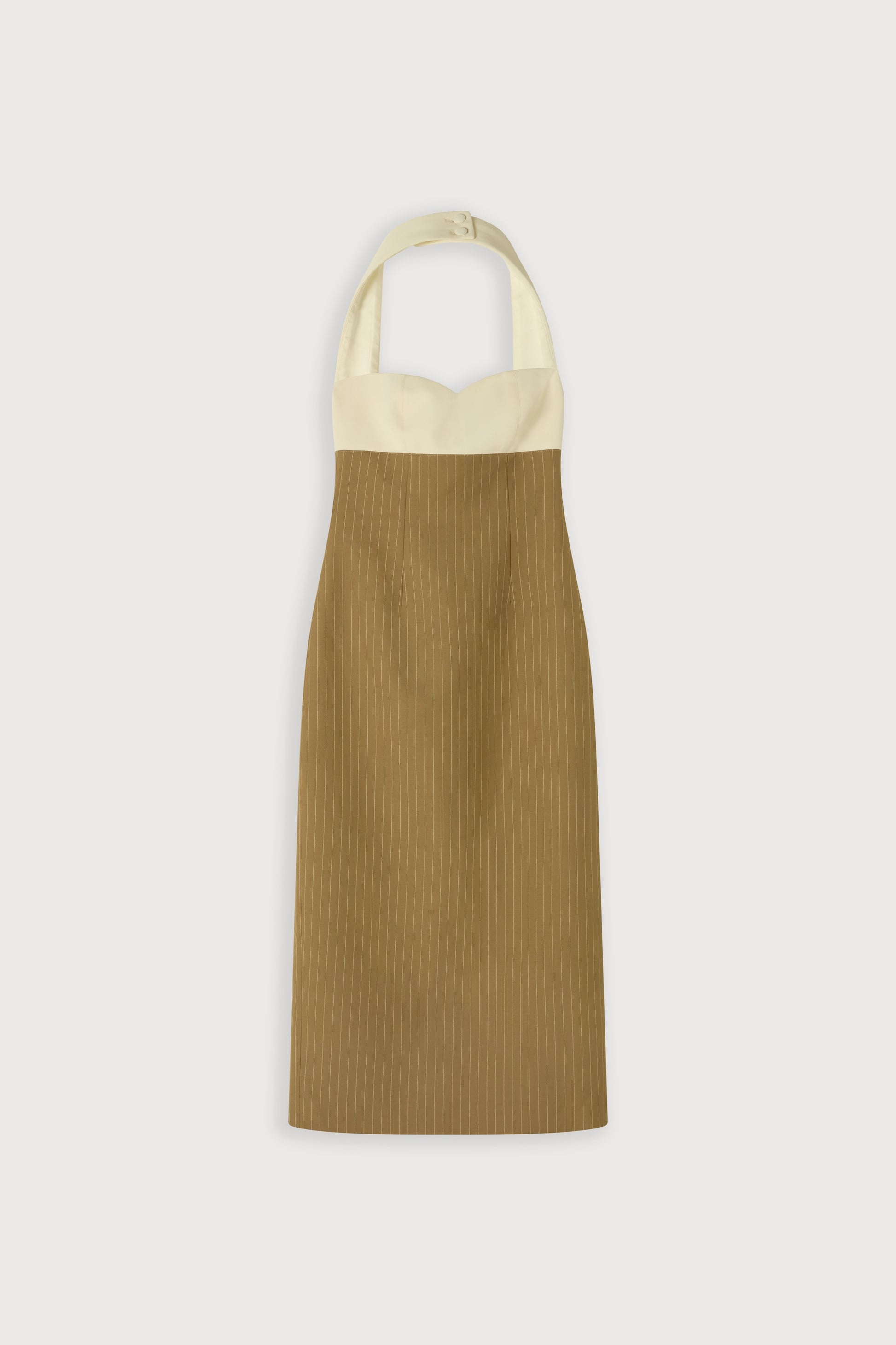 Cotton Mix Pinstripe Midi Dress