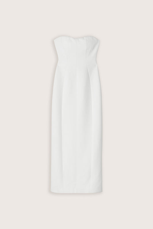 Cotton Mix Strapless Maxi Dress