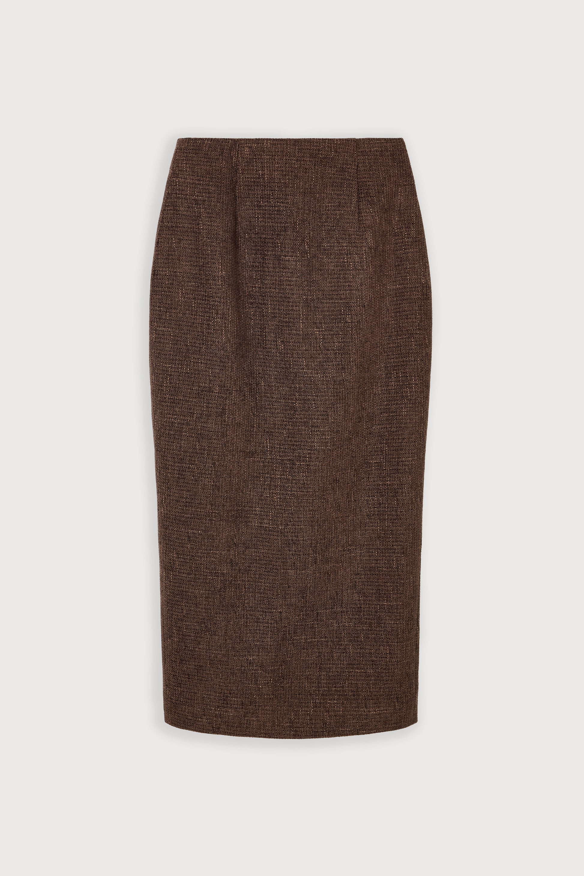 Cotton Mix Tweed Midi Skirt