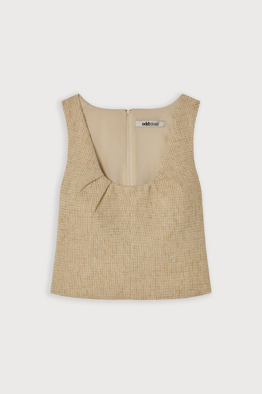 Cotton Mix Tweed Top