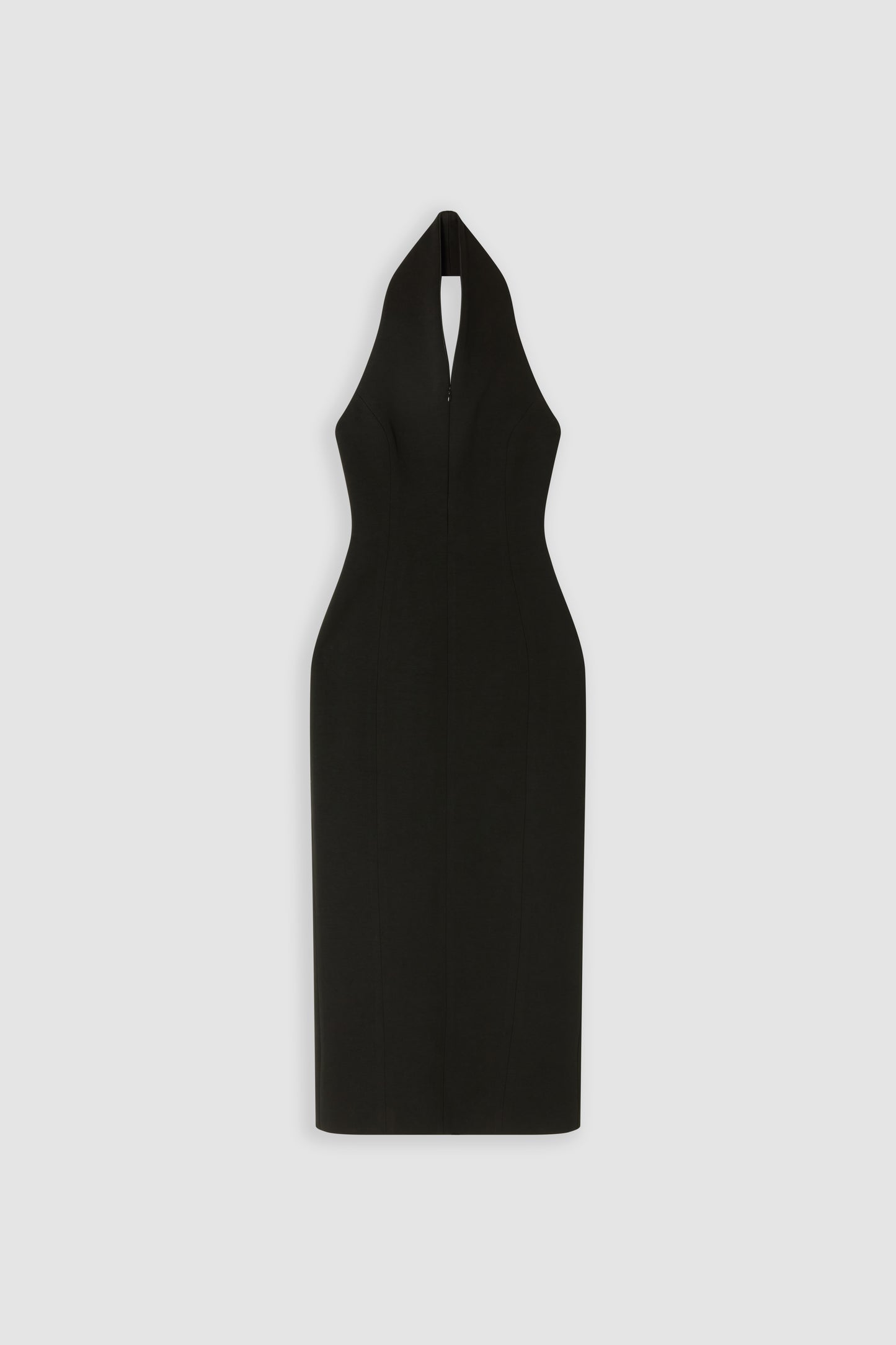 Cotton Mix Zip Collar Midi Dress