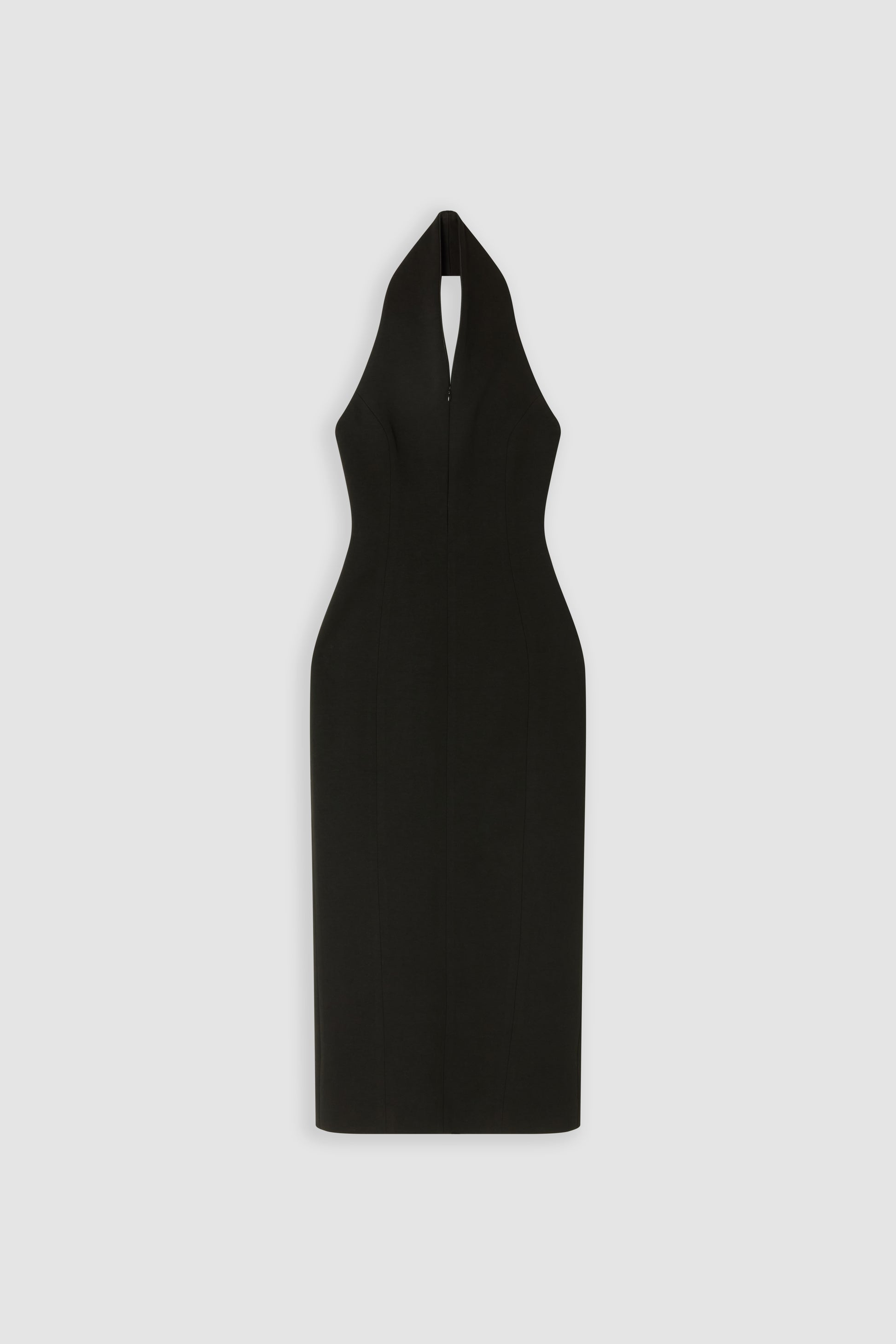 Cotton Mix Zip Collar Midi Dress