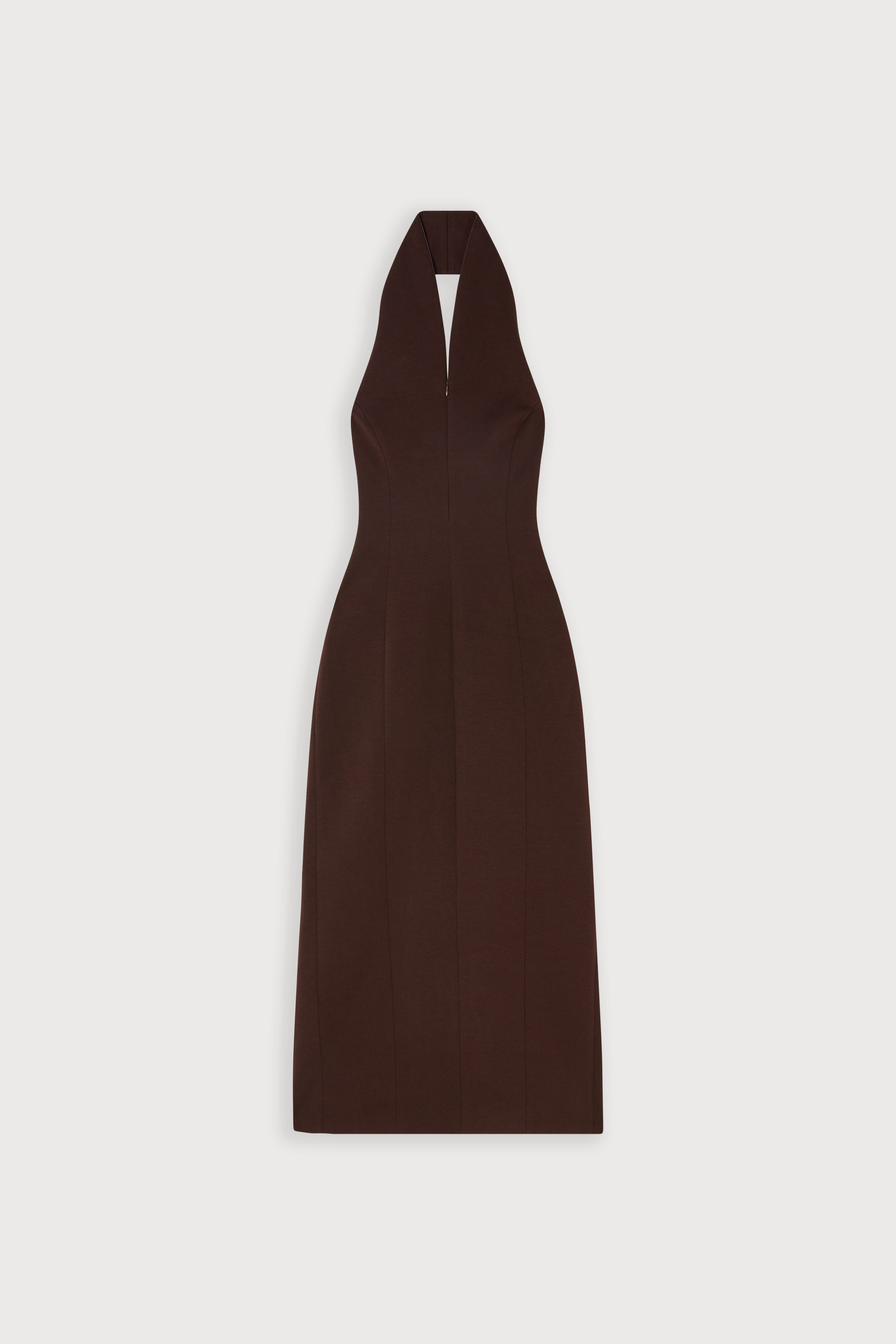 Cotton Mix Zip Collar Midi Dress