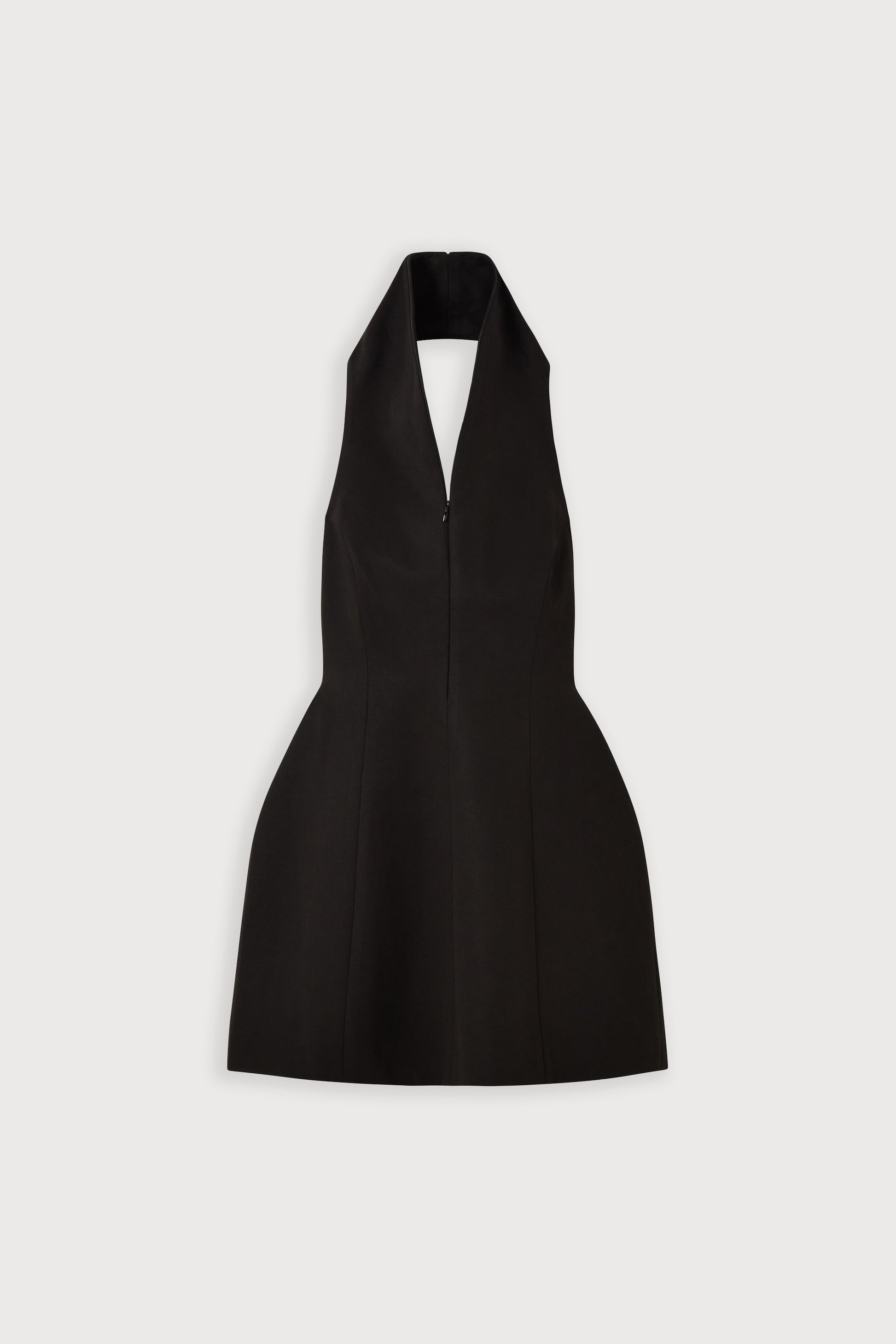 Cotton Mix Zip Collar Mini Dress