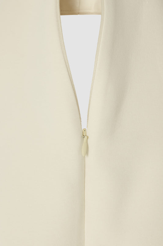 Cotton Mix Zip Collar Mini Dress