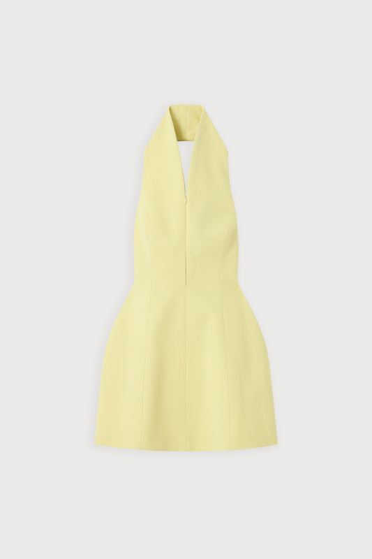 Cotton Mix Zip Collar Mini Dress