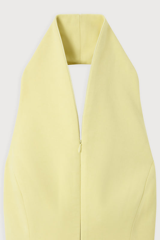 Cotton Mix Zip Collar Mini Dress