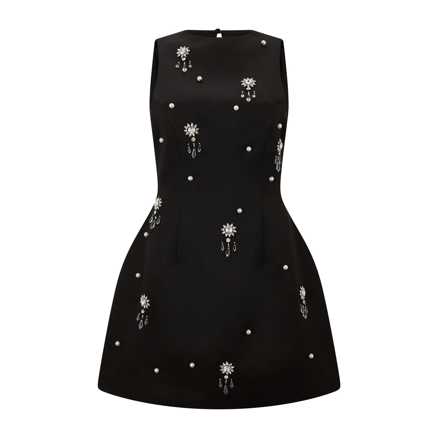 Satin Crystal Mini Dress