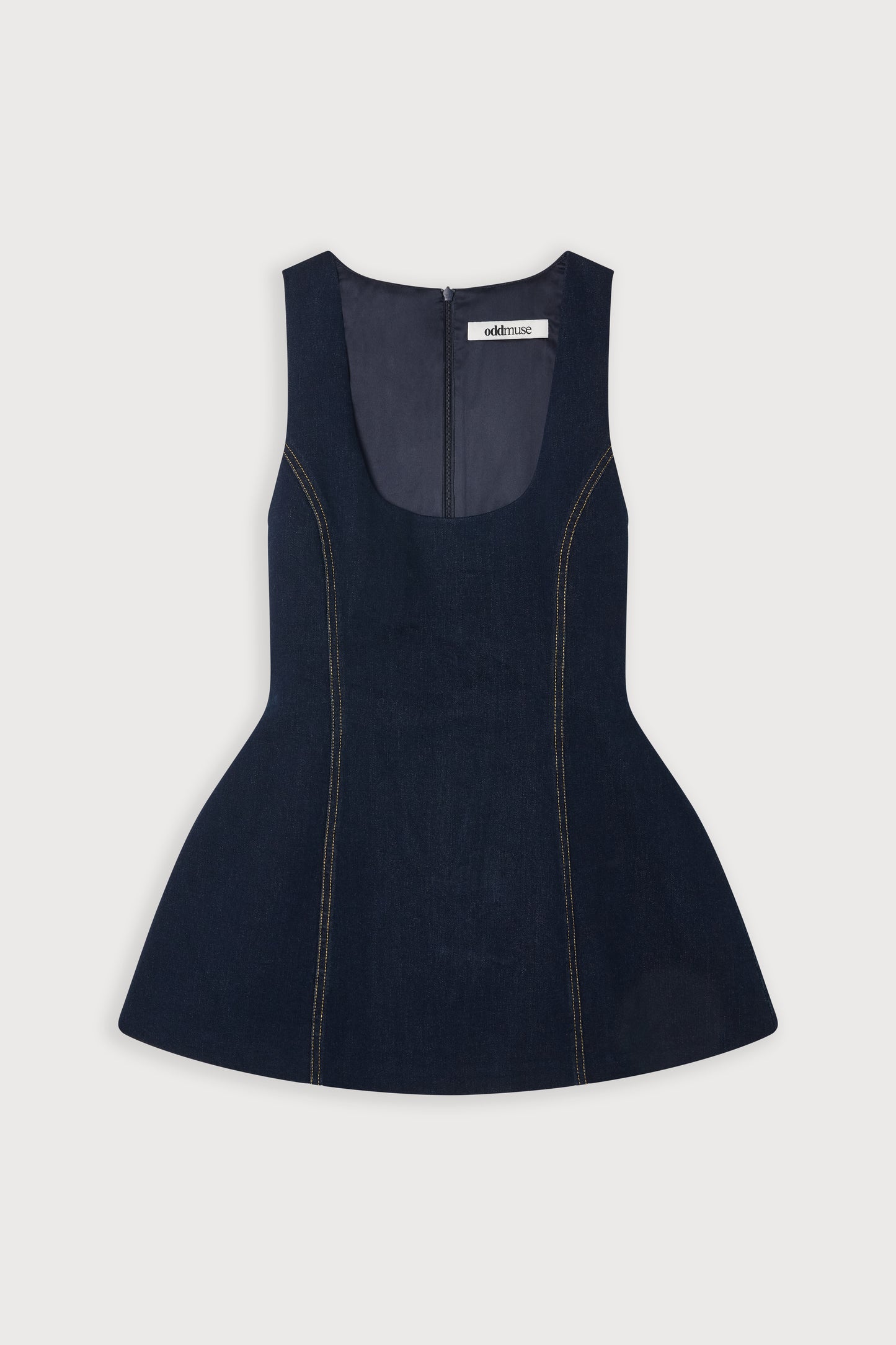 Denim Volume Top
