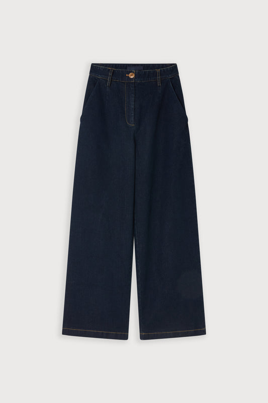 Denim Wide Leg Trousers