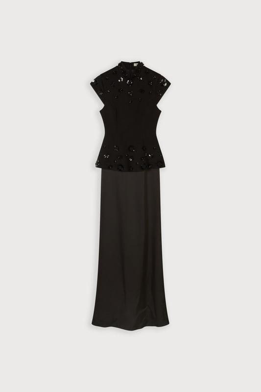 Embellished Appliqué Gown