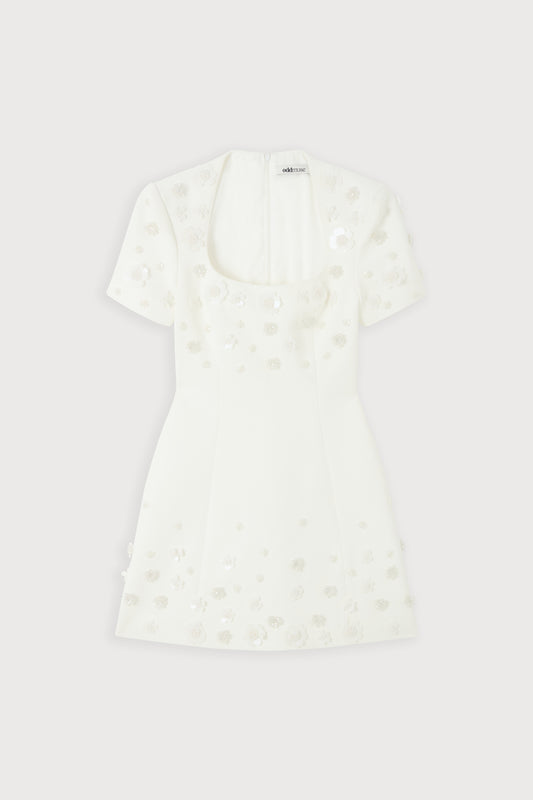 Embellished Appliqué Mini Dress