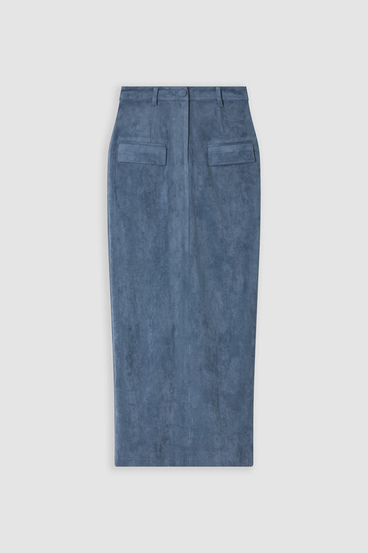 Faux Suede Maxi Skirt