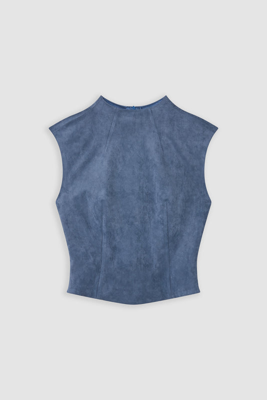 Faux Suede Sleeveless Top