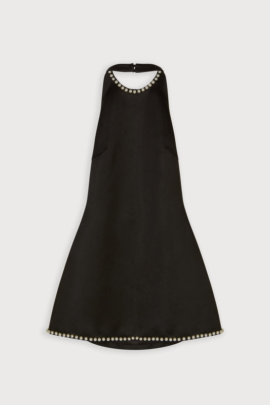 Halter Pearl Mini Dress
