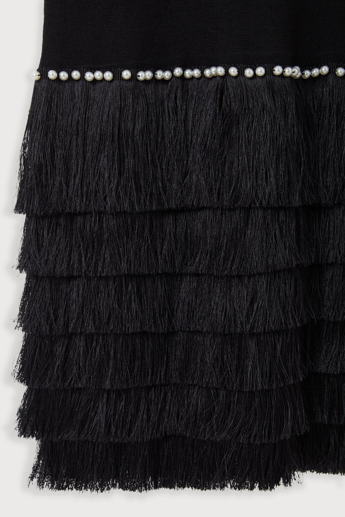 Knitted Fringe Detail Midi Dress