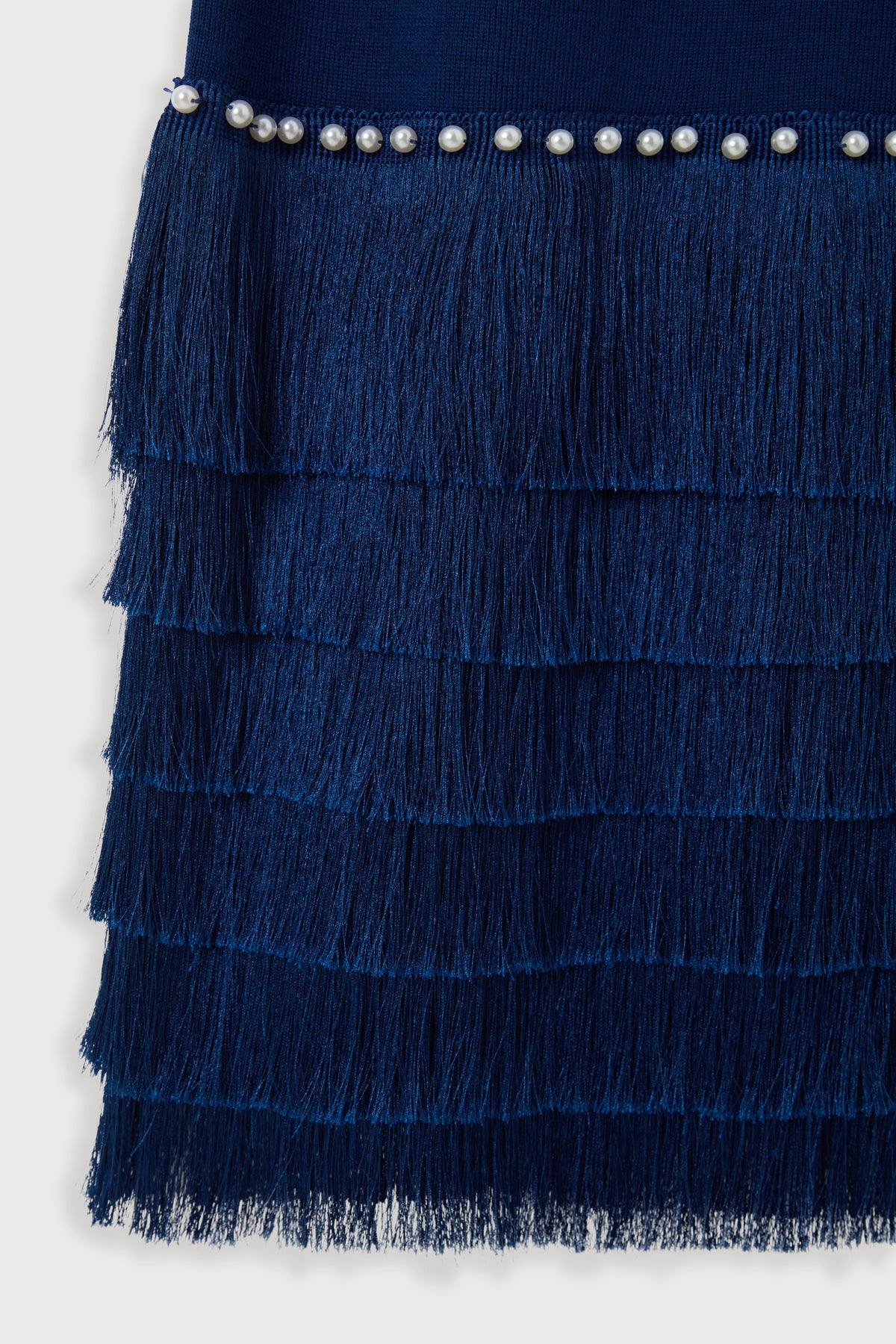 Knitted Fringe Detail Midi Dress