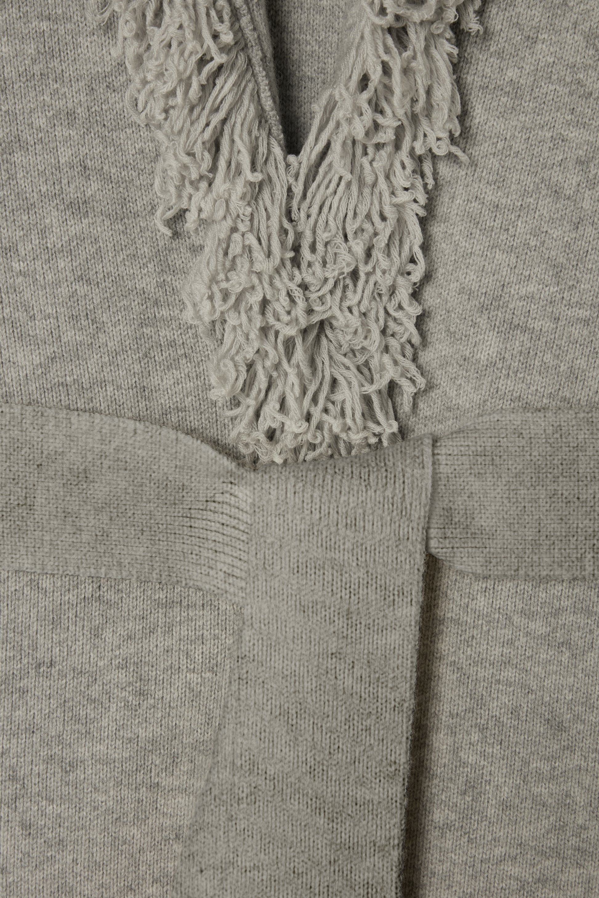 Long Line Wool Fringe Cardigan