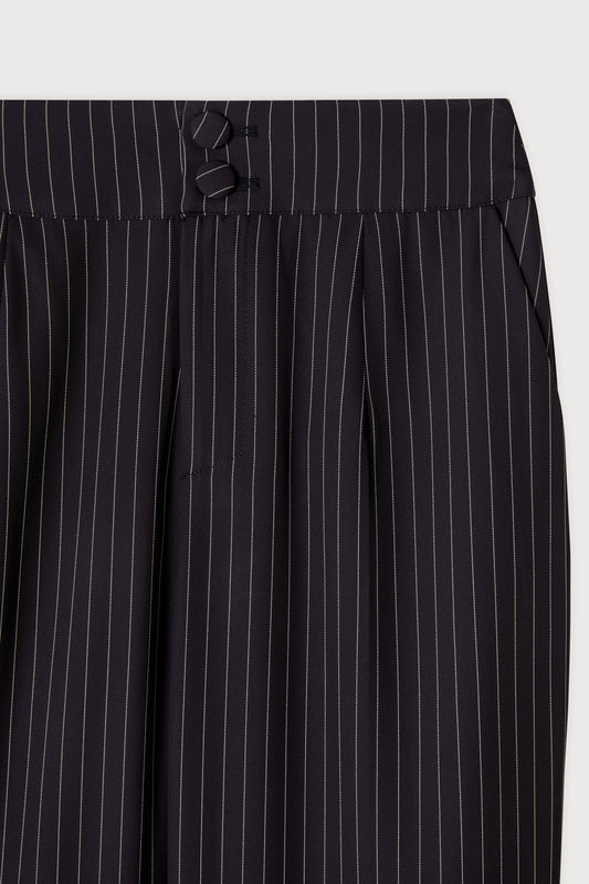 Pinstripe Slim Flare Trousers